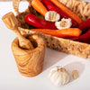 Olive Wood Round Mortar and Pestle Set